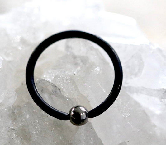 Niobium Captive Bead Ring Matte Black